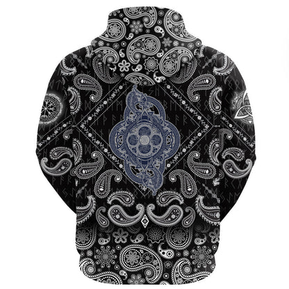 Celtic Dragon Tattoo And Symbol Of Force Dream Magic With Bandana Paisley Style Viking Hoodie
