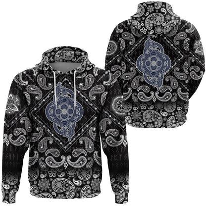 Celtic Dragon Tattoo And Symbol Of Force Dream Magic With Bandana Paisley Style Viking Hoodie