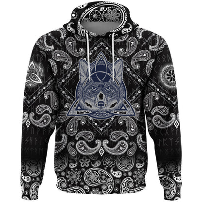 Fox In The Celtic Style Tattoo With Bandana Paisley Style Viking Hoodie