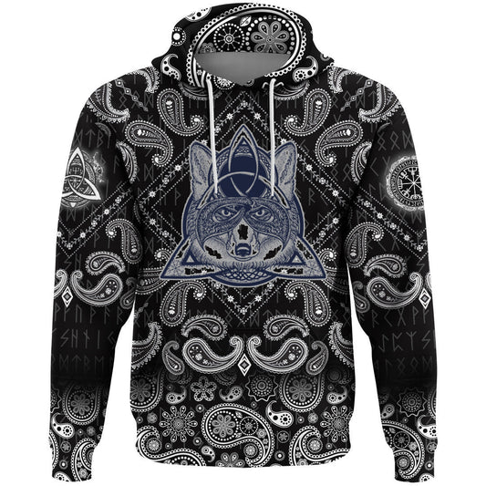 Fox In The Celtic Style Tattoo With Bandana Paisley Style Viking Hoodie