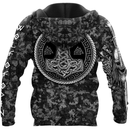 Fenrir Wolf And Hammer Viking Hoodie