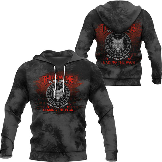 Throw Me To The Wolfs And I Will Return Leading The Pack Viking Hoodie