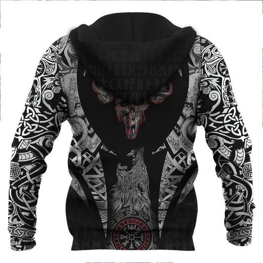 Skull Helmet With Horns Viking Hoodie