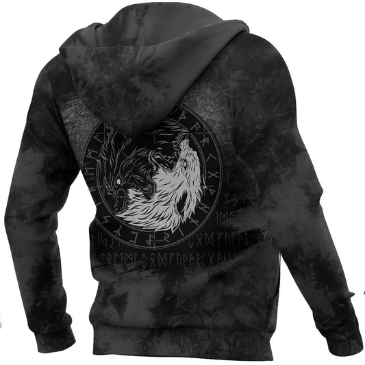 Sons Of Fenrir Skoll And Hati Ying Yang Wolf Viking Hoodie