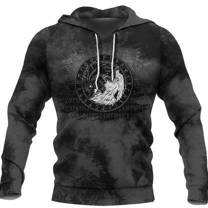 Sons Of Fenrir Skoll And Hati Ying Yang Wolf Viking Hoodie