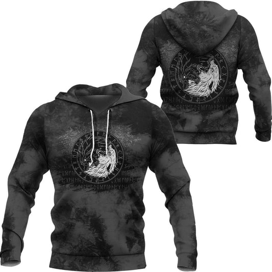 Sons Of Fenrir Skoll And Hati Ying Yang Wolf Viking Hoodie