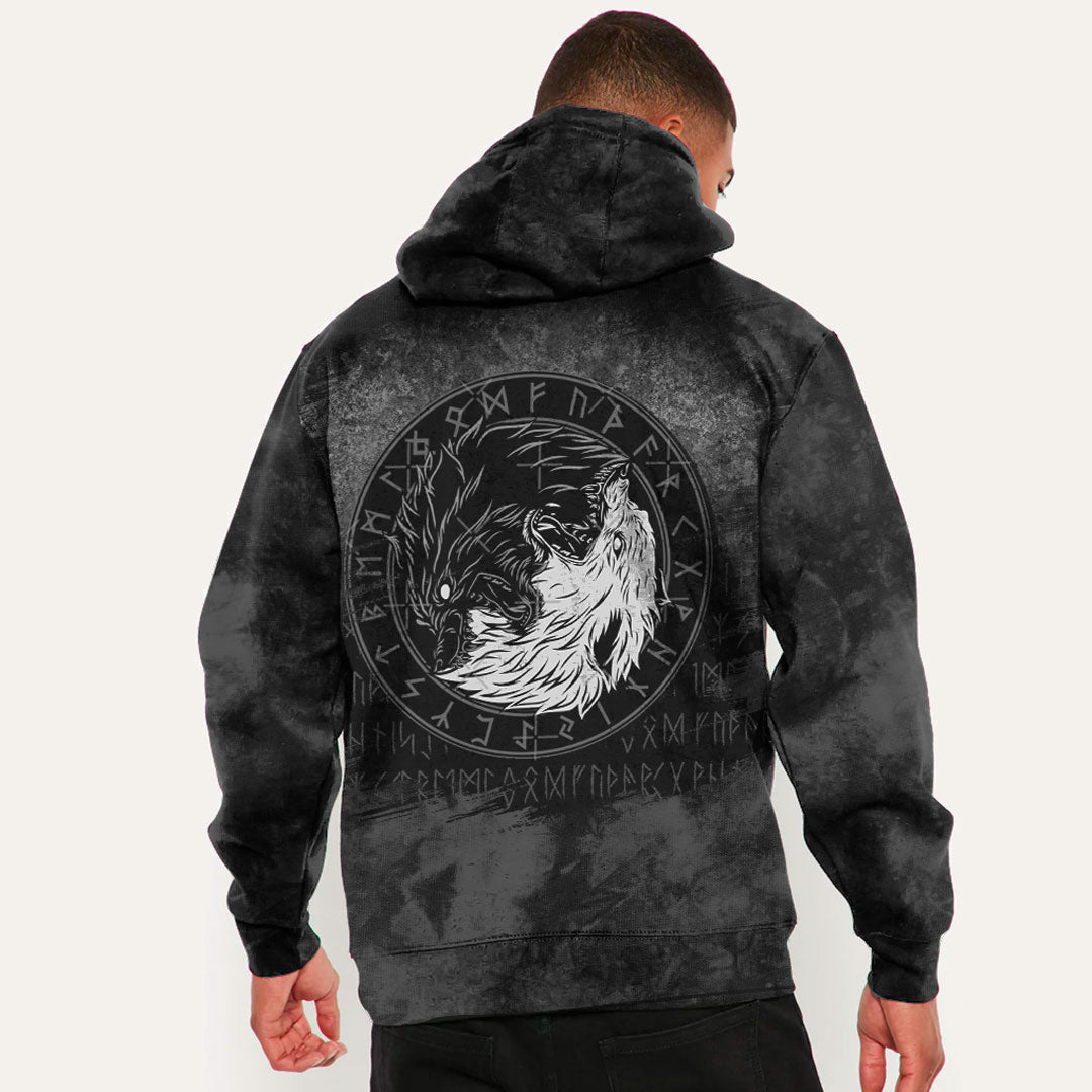 Sons Of Fenrir Skoll And Hati Ying Yang Wolf Viking Hoodie