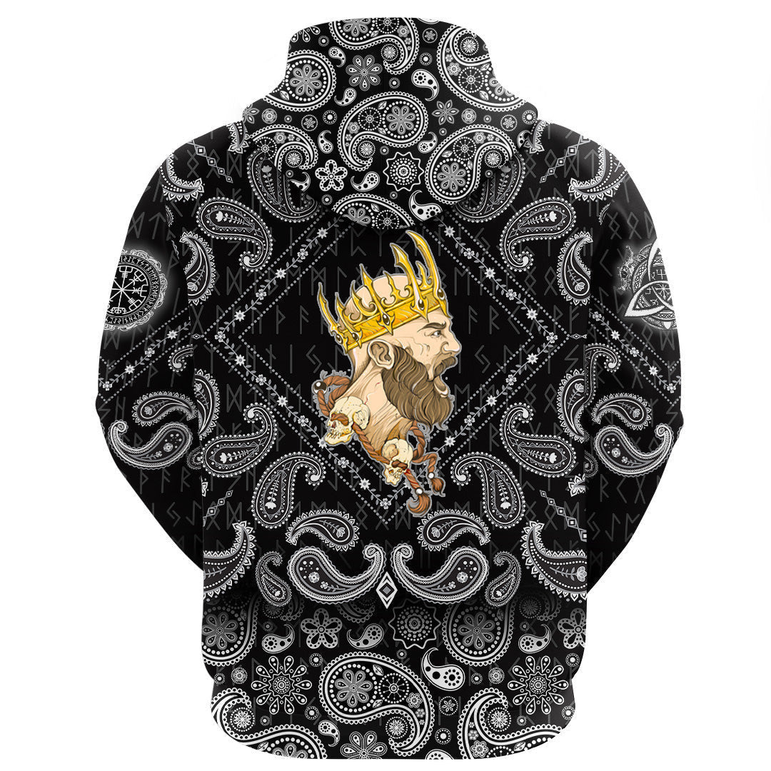 In The Crown Copy With Bandana Paisley Style Viking Hoodie