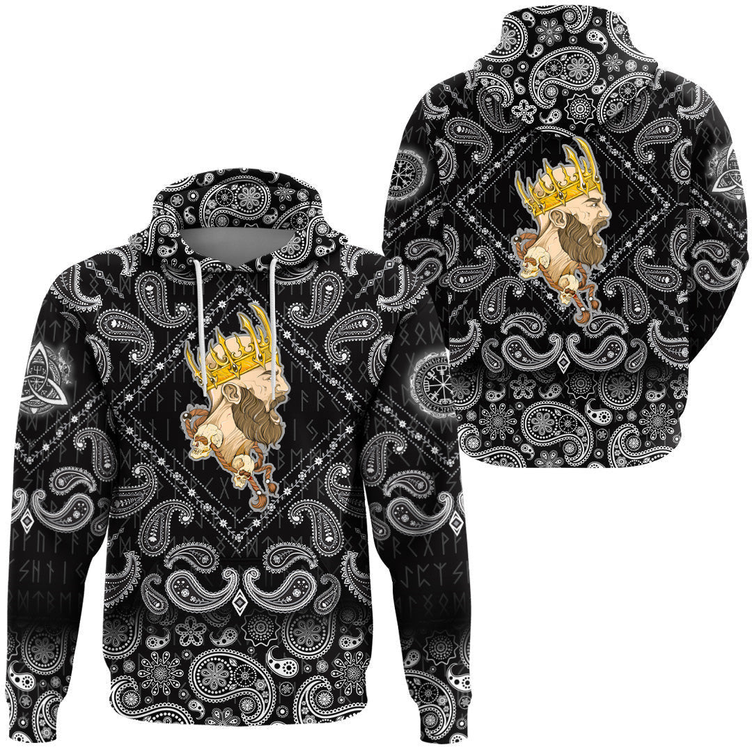 In The Crown Copy With Bandana Paisley Style Viking Hoodie