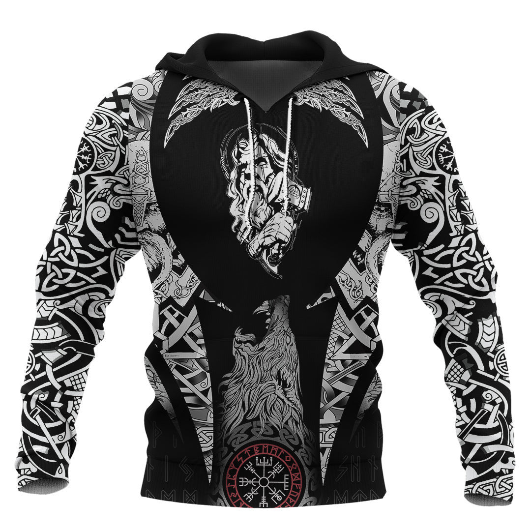 Nordic God And His Hammer Viking Hoodie