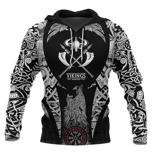 Warriors And Medieval Drawings Weapons Viking Hoodie