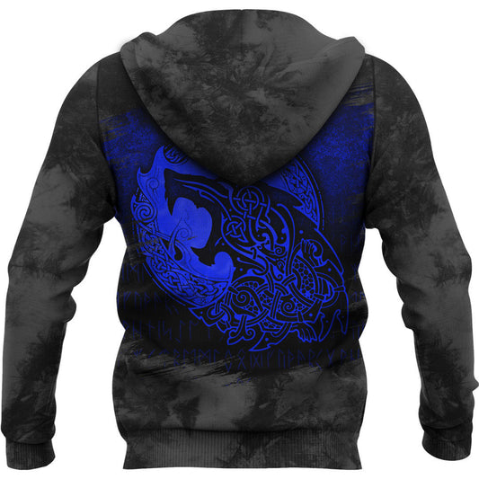 Fenrir Viking Tattoo Blue Viking Hoodie