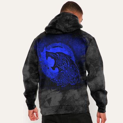 Fenrir Viking Tattoo Blue Viking Hoodie