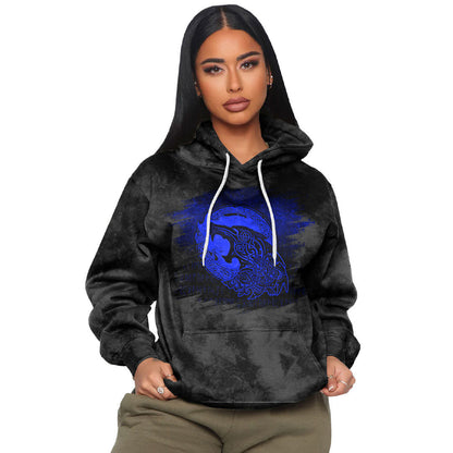 Fenrir Viking Tattoo Blue Viking Hoodie