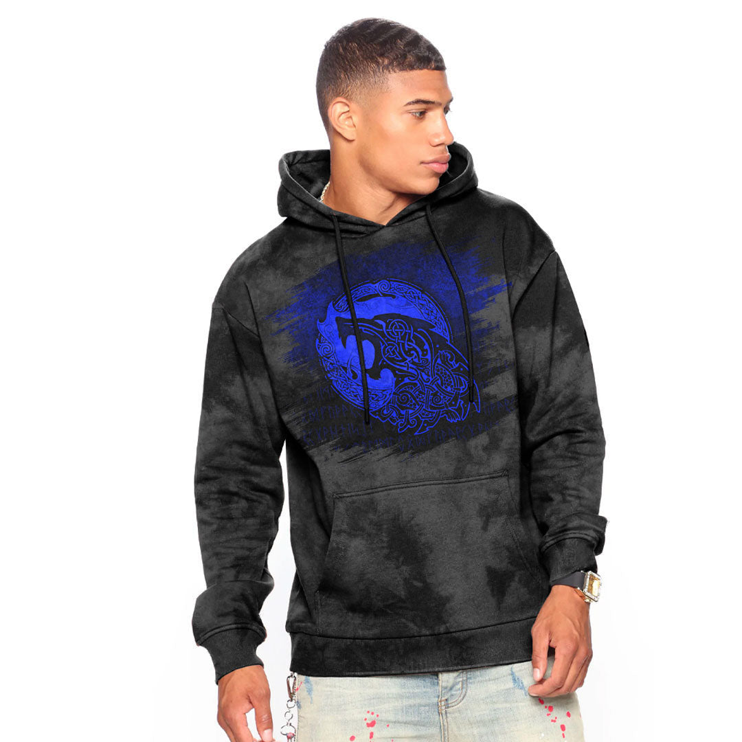 Fenrir Viking Tattoo Blue Viking Hoodie