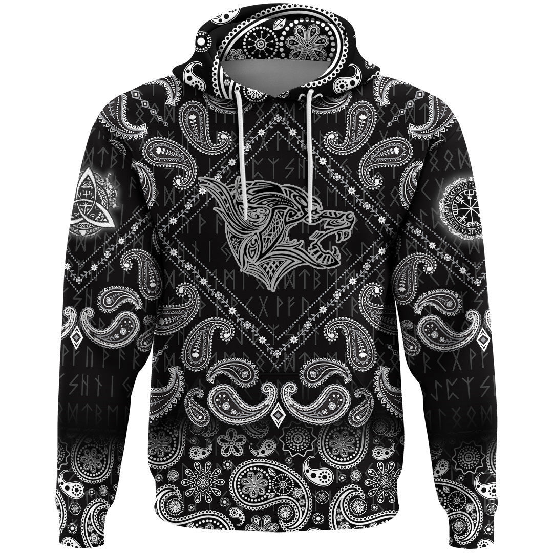 Haiti Pattern Style With Bandana Paisley Style Viking Hoodie
