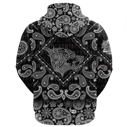 Haiti Pattern Style With Bandana Paisley Style Viking Hoodie