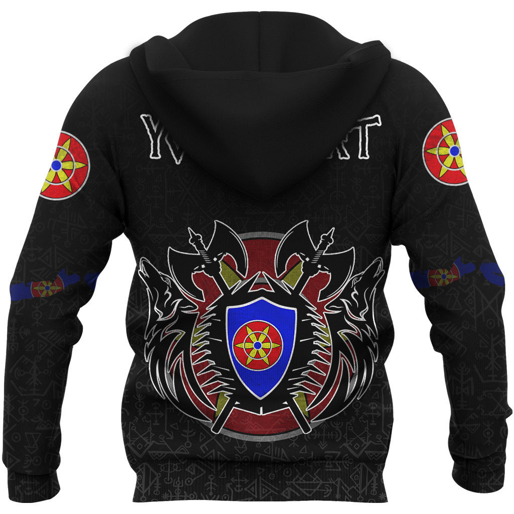 (Custom) Kven Flag And Map #1 Viking Hoodie Style Viking Geri & Freki Zipper