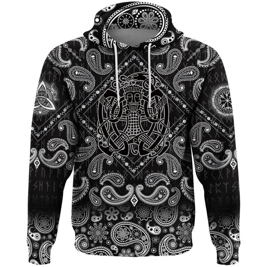 Norse God Loki With Bandana Paisley Style Viking Hoodie