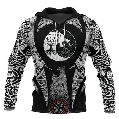 Wolf And Ravens #1 Viking Hoodie