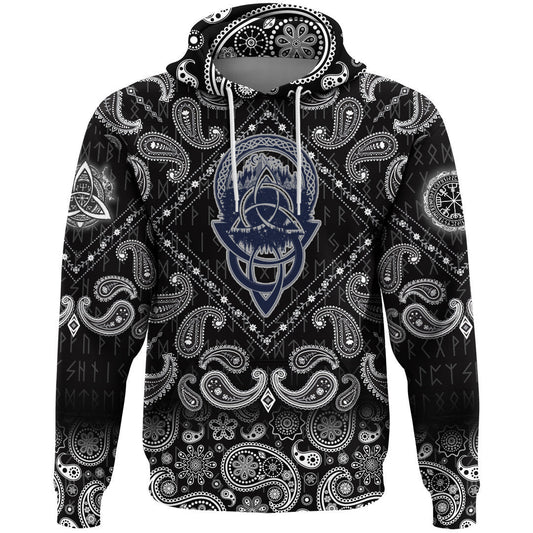 Celtic Knot Tattoo Mountain Forest Symbol Travel With Bandana Paisley Style Viking Hoodie