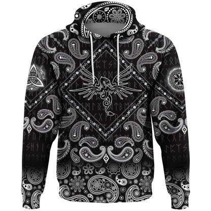 Dragon Spirit Of Celts With Bandana Paisley Style Viking Hoodie