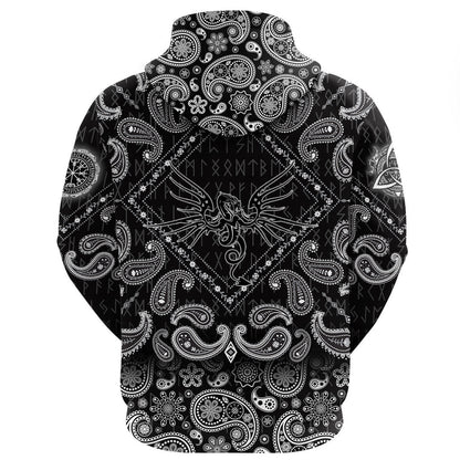 Dragon Spirit Of Celts With Bandana Paisley Style Viking Hoodie
