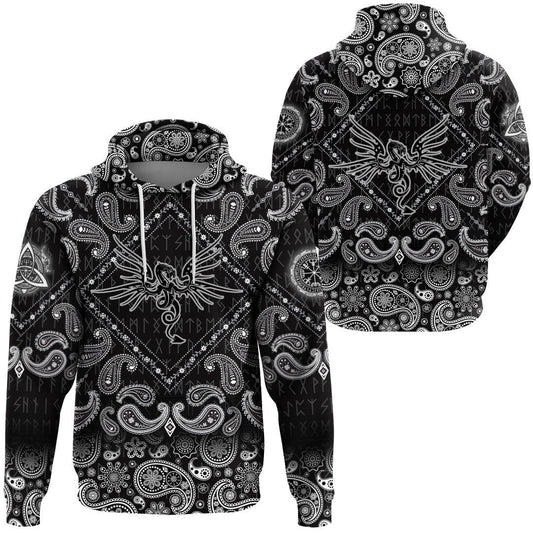 Dragon Spirit Of Celts With Bandana Paisley Style Viking Hoodie