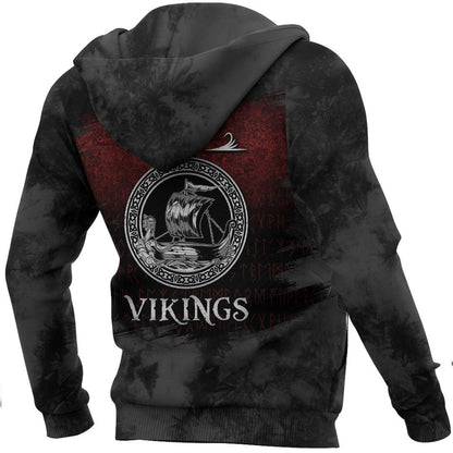 Sons Of Viking Ship Black Viking Hoodie