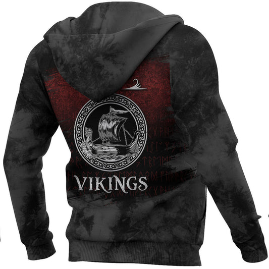Sons Of Viking Ship Black Viking Hoodie