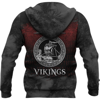 Sons Of Viking Ship Black Viking Hoodie