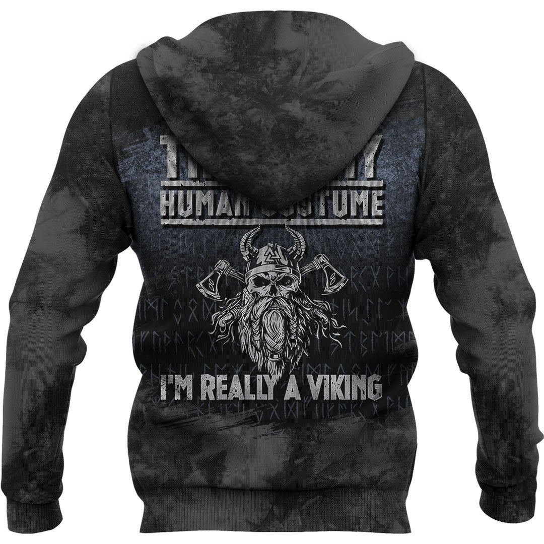 This Is My Human Costume I'M Really A Viking Hoodie