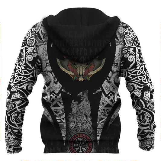 Yak Skull And Equipment Viking Hoodie