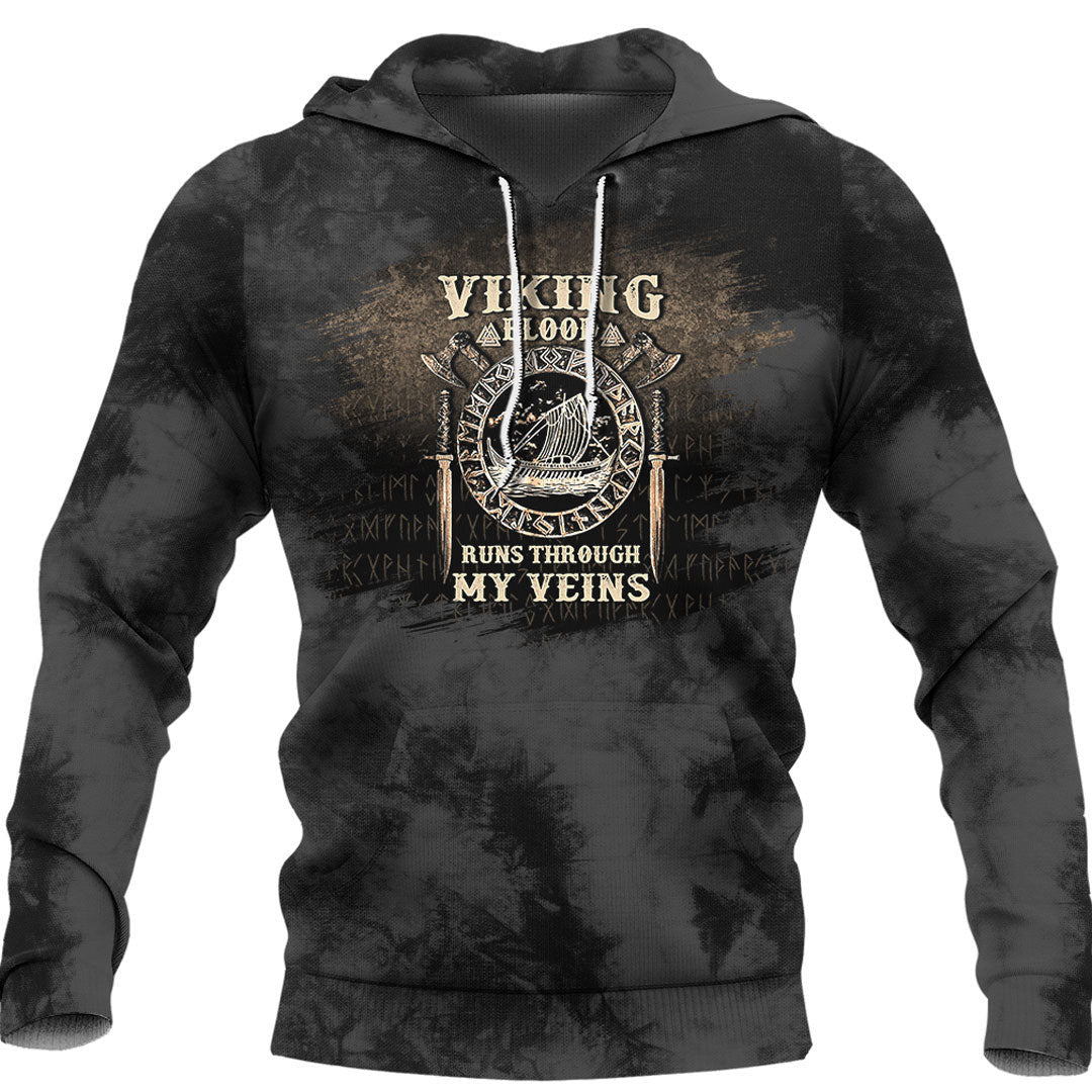 Blood Runs Throush My Veins Viking Hoodie