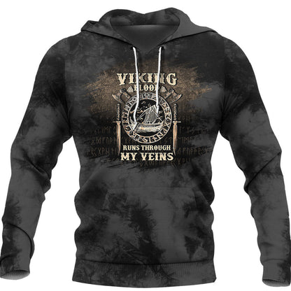 Blood Runs Throush My Veins Viking Hoodie