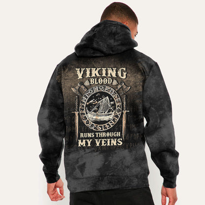 Blood Runs Throush My Veins Viking Hoodie