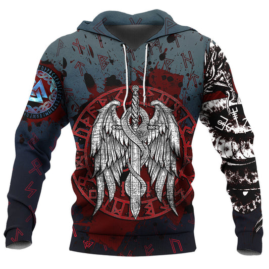 Jormungundr Axe Valknut Rune Viking Hoodie