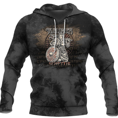 Warrior Vegvisir Skjaldmaer Shieldmaiden Viking Hoodie