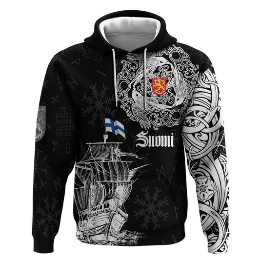 Finland Vikings Culture Suomi Viking Ships Viking Hoodie
