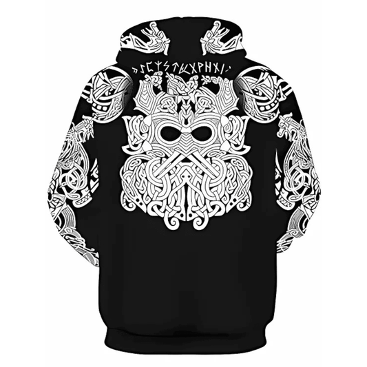 Nordic Odin Tattoo Loose Viking Tattoo Viking Hoodie