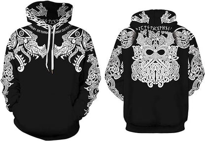 Nordic Odin Tattoo Loose Viking Tattoo Viking Hoodie