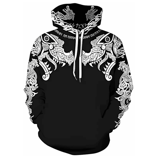 Nordic Odin Tattoo Loose Viking Tattoo Viking Hoodie