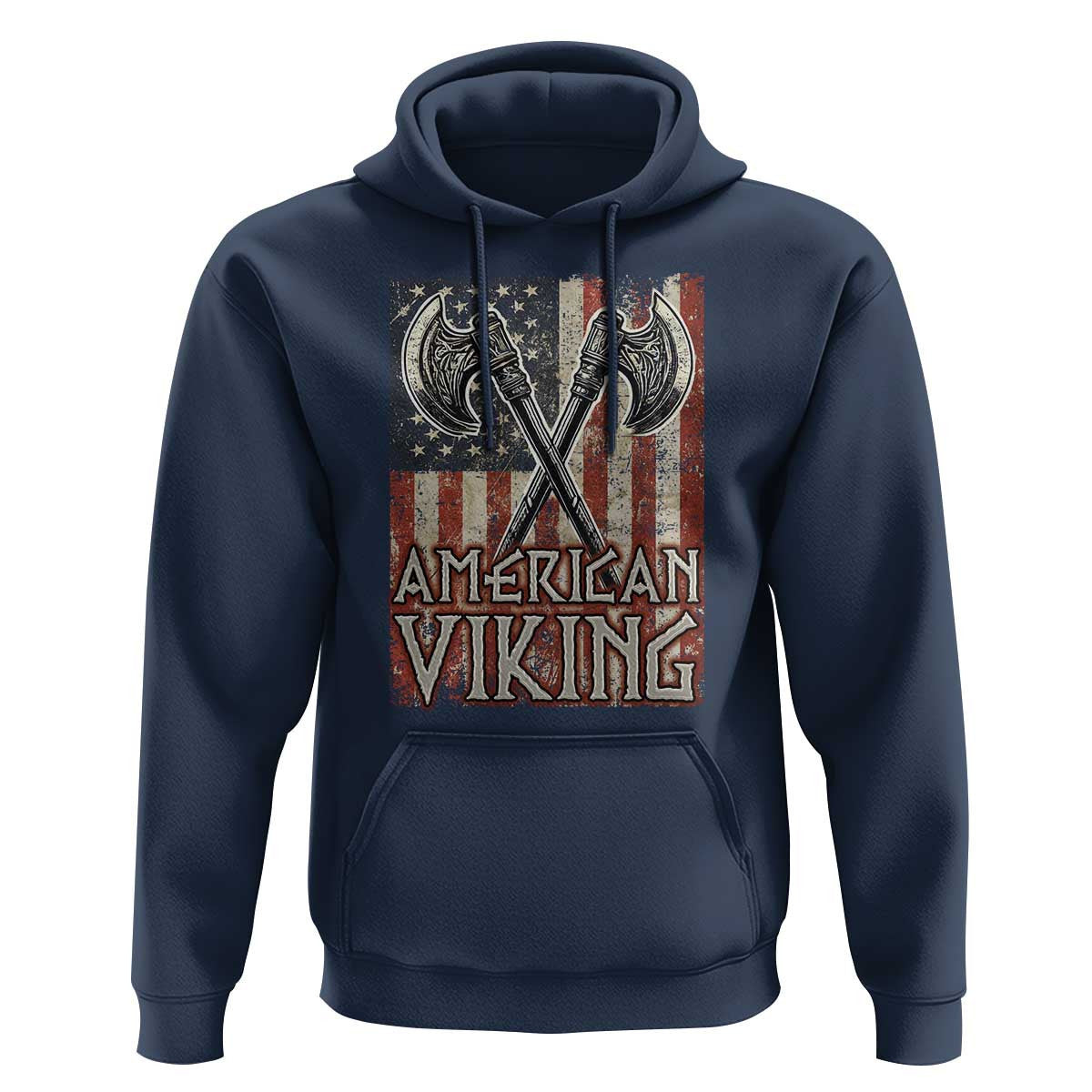 American American Flag Axe Norse Mythology Viking Hoodie Cotton