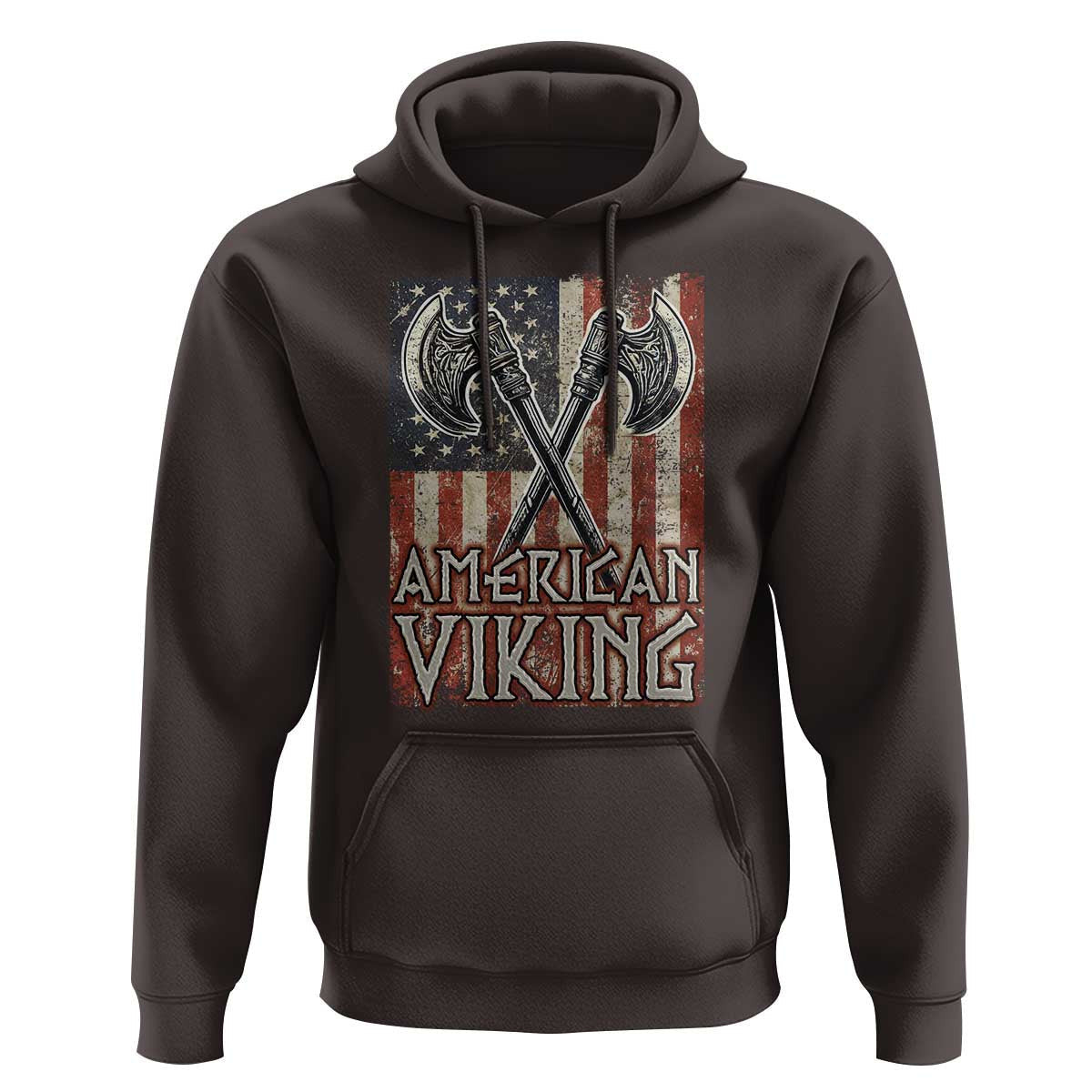 American American Flag Axe Norse Mythology Viking Hoodie Cotton