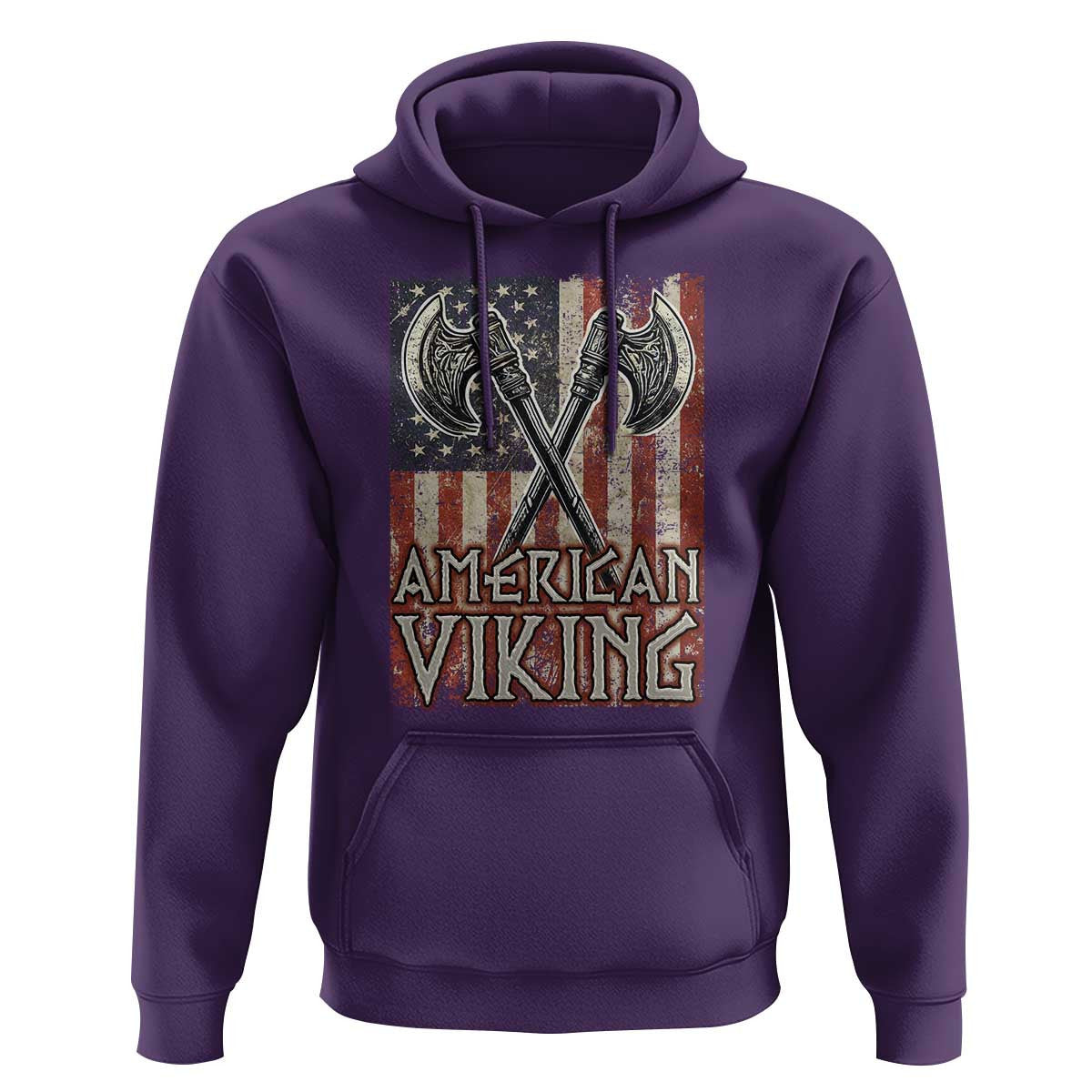 American American Flag Axe Norse Mythology Viking Hoodie Cotton