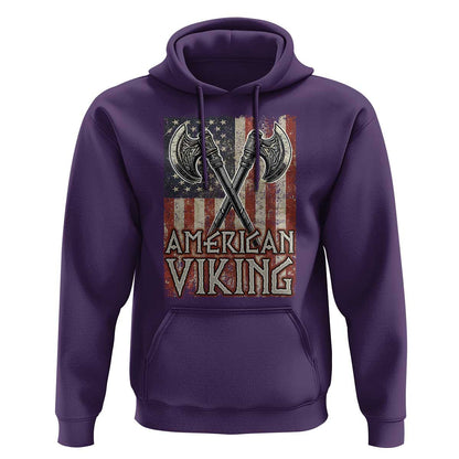 American American Flag Axe Norse Mythology Viking Hoodie Cotton