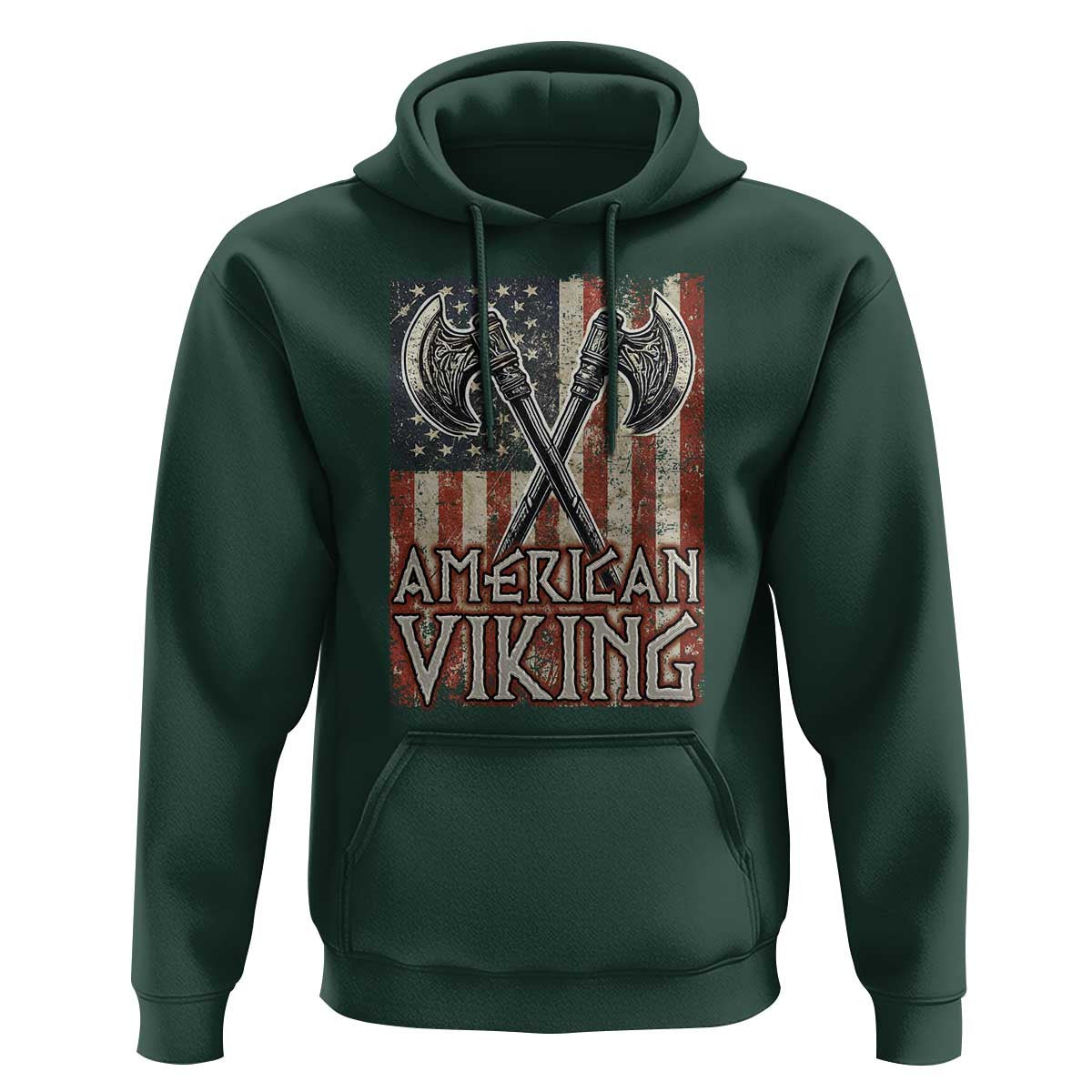 American American Flag Axe Norse Mythology Viking Hoodie Cotton