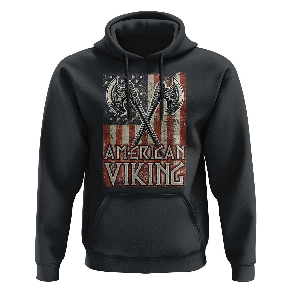 American American Flag Axe Norse Mythology Viking Hoodie Cotton
