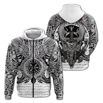 Viking Vegvisir Odin With Huginn And Muninn Viking Hoodie