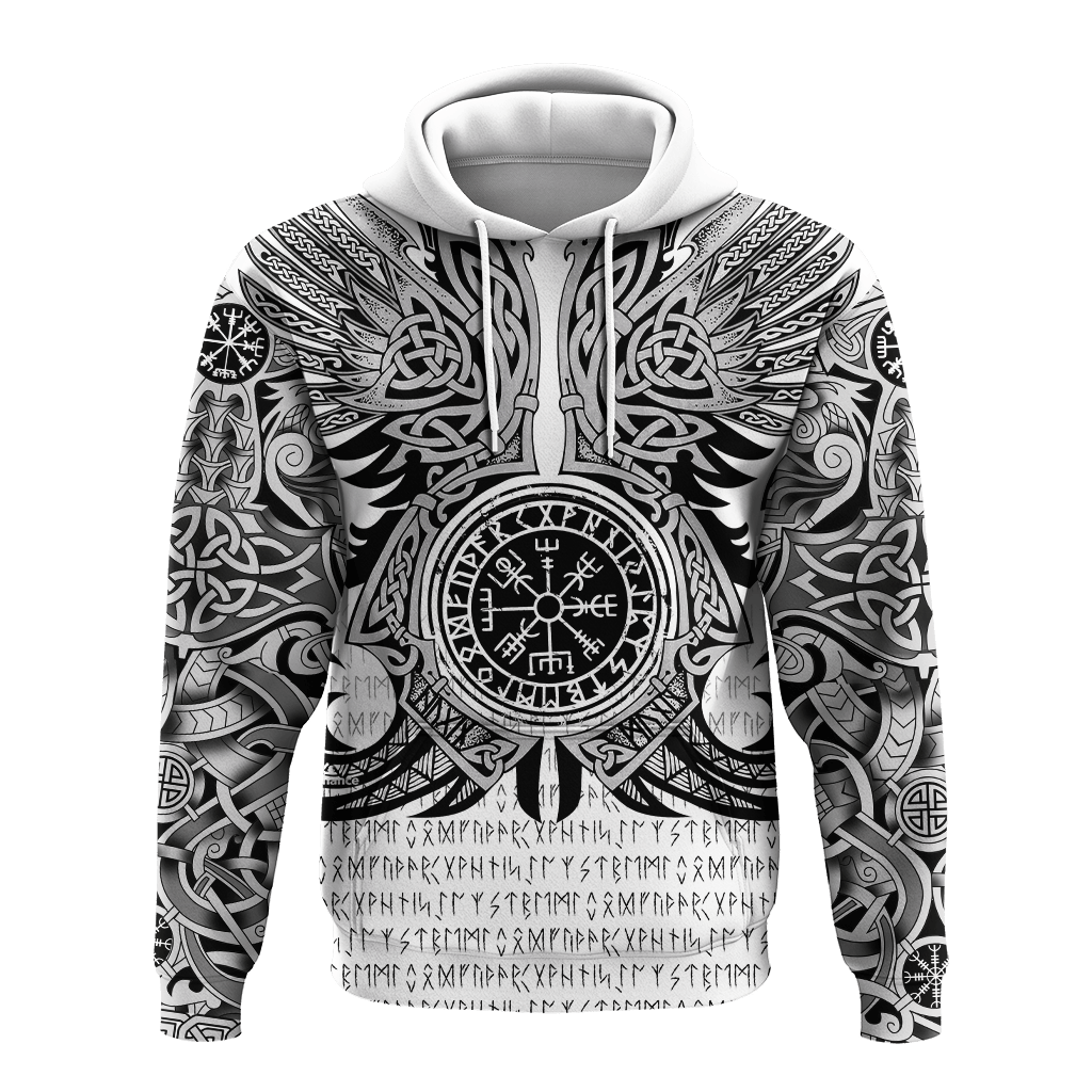 Viking Vegvisir Odin With Huginn And Muninn Viking Hoodie